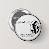 Kundenspezifischer klassischer Schwarz-weißer Button (Vorne & Hinten)