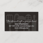Kundenspezifischer Kochs-Catering der Visitenkarte (Rückseite)