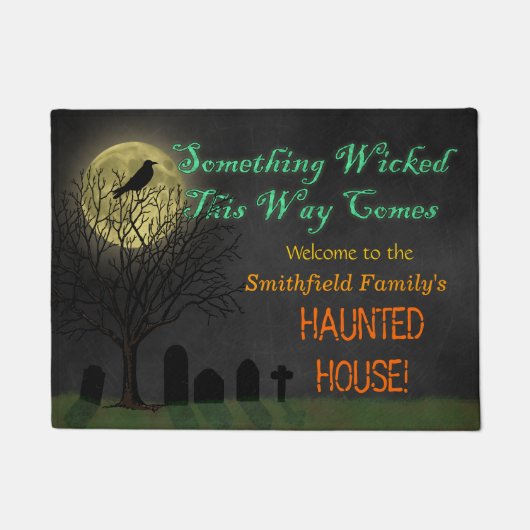 Kundenspezifischer Krähen-Mond Spuk Fußmatte (Vorderseite)