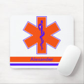 Kundenspezifischer Krankenwagen-orange und blauer Mousepad (Mit Mouse)