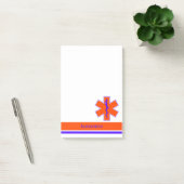 Kundenspezifischer Krankenwagen-orange und blauer Post-it Klebezettel (Büro)
