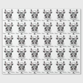 Kundenspezifischer Kuh-Kopf-Geburtstag Geschenkpapier (Flach)