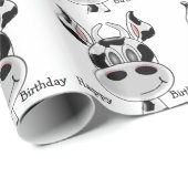 Kundenspezifischer Kuh-Kopf-Geburtstag Geschenkpapier (Rolleneckpunkt)