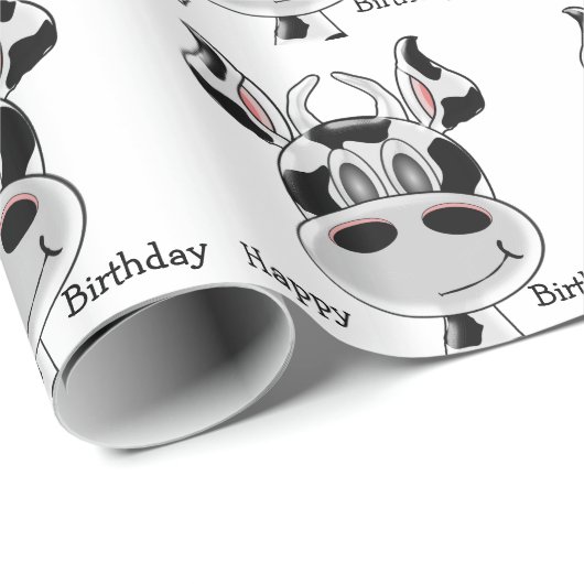 Kundenspezifischer Kuh-Kopf-Geburtstag Geschenkpapier (Rolleneckpunkt)