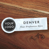 Kundenspezifischer Logomitarbeiter in blass graubl Namensschild