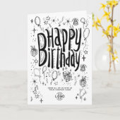 Kundenspezifischer Logospass Doodle Business Happy Karte (Gelbe Blume)