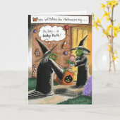 Kundenspezifischer lustiger Hexe-Trick oder Karte (Gelbe Blume)