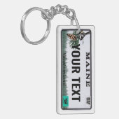 Kundenspezifischer Maine-Lizenz-Text Schlüsselanhänger (Vorderseite links)