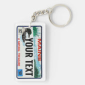 Kundenspezifischer Maine-Lizenz-Text Schlüsselanhänger (Rückseite)