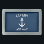 Kundenspezifischer Marineblauseeankerbootskapitän Rechteckige Gürtelschnalle<br><div class="desc">Kundenspezifisches Marineblau- und weißesseeankerboot captain Gürtelschnalle. Personalisierter Zusatz mit Schiffsankerlogo. Seezusätze für Seemann- und Segelnenthusiasten. Kundengerechte Farbe. Cooles Weihnachts-, Vatertags-, Hochzeits- oder Geburtstags-Partygeschenk für Freunde, Vati, Vater, Ehemann, Bruder, Onkel, Großvater, Bräutigam, Hochzeitsgäste etc. Machen Sie Ihre eigene einzigartige Bootfahrt oder yachting Geschenk. Moderne Typografieschablone. Auch nett als Jachthafenfirmenpersonal, Personalmitglieder etc....</div>