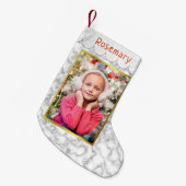 Kundenspezifischer Marmor und Gold des Foto-| mit Kleiner Weihnachtsstrumpf (Vorderansicht (hängend))