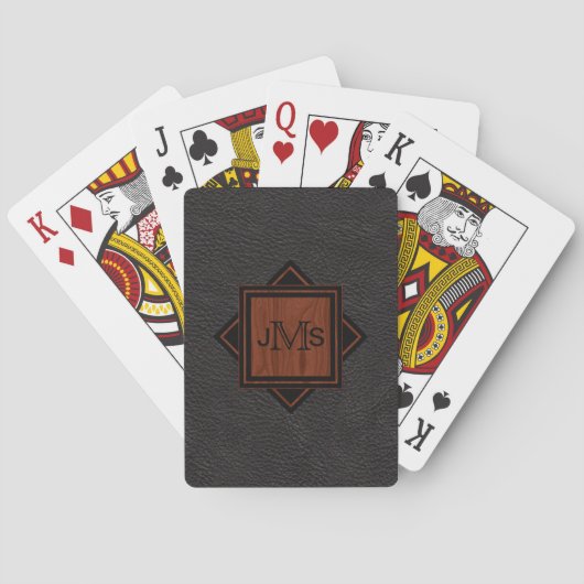 Kundenspezifischer mit Monogramm rustikaler Spielkarten (Rückseite)