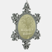 Kundenspezifischer Mitteilungs-oder Schneeflocken Zinn-Ornament (Links)