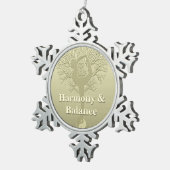 Kundenspezifischer Mitteilungs-oder Schneeflocken Zinn-Ornament (Rechts)