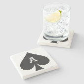 Kundenspezifischer Monogramm-Untersetzer des Steinuntersetzer (Seitenansicht)