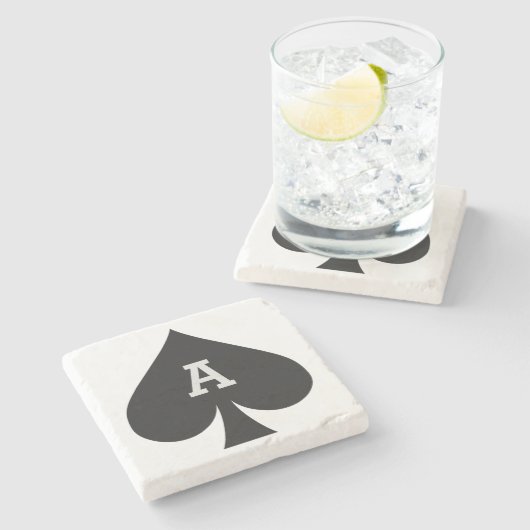 Kundenspezifischer Monogramm-Untersetzer des Steinuntersetzer (Seitenansicht)