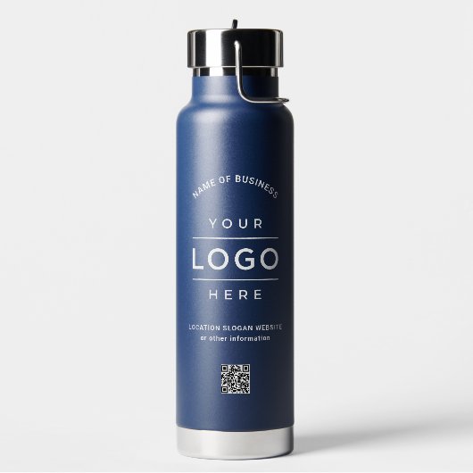 Kundenspezifischer Name QR Code Logo Navy-Markenbe Trinkflasche (Links)