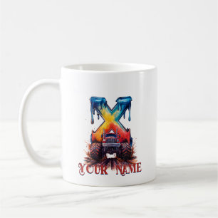Kundenspezifischer Name "X" Spritzer Schmuck Monst Kaffeetasse