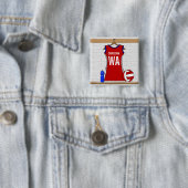 Kundenspezifischer Netball-einheitliches Rot mit Button (Beispiel)