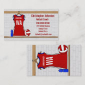 Kundenspezifischer Netball-einheitliches Rot mit Visitenkarte (Vorne/Hinten)
