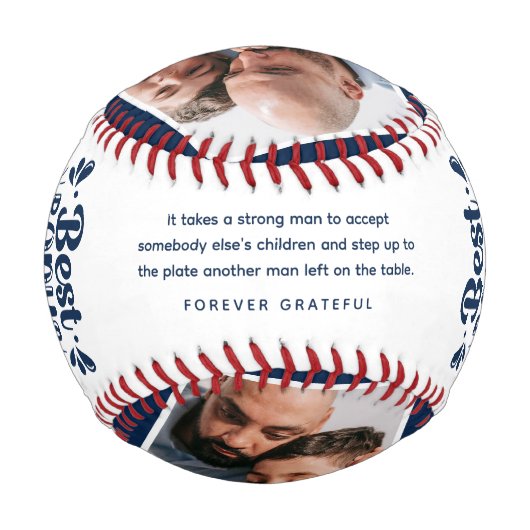 Kundenspezifischer Niedlicher Bonus Vater 4 Foto & Baseball (Rückseite)