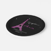 Kundenspezifischer PapierTeller Chic-Paris Themed (Schrägansicht)