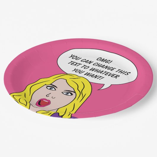 Kundenspezifischer PapierTeller der LUSTIGEN RETRO (Schrägansicht)