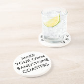 Kundenspezifischer personalisierter runder sandstein untersetzer (Seite)