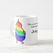 Kundenspezifischer personalisierter Unicorn kacken Kaffeetasse (Vorderseite Links)