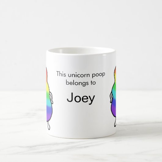 Kundenspezifischer personalisierter Unicorn kacken Kaffeetasse (Mittel)