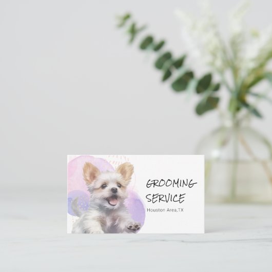 Kundenspezifischer Pflegedienst für Haustiere - Sp Visitenkarte (Stehend Vorderseite)