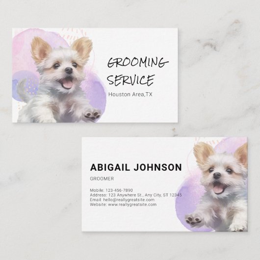 Kundenspezifischer Pflegedienst für Haustiere - Sp Visitenkarte (Vorne/Hinten)