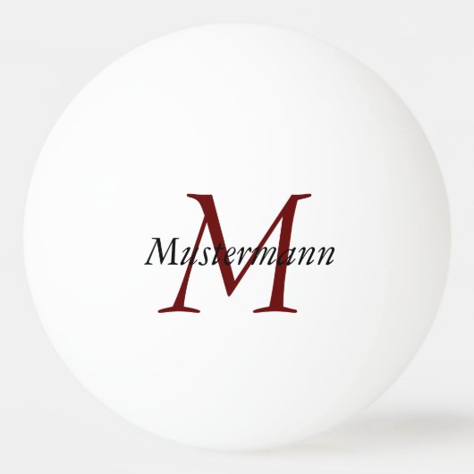 Kundenspezifischer Ping Pong mit Monogramm Tischtennisball (Vorderseite)
