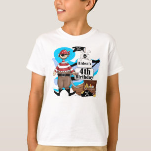 Kundenspezifischer Piraten-4. Geburtstags-T - T-Shirt