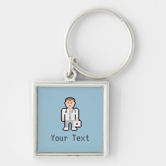 Kundenspezifischer Pixel-Doktor Keychain Schlüsselanhänger (Vorne)
