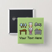 Kundenspezifischer Pixel-Frau-Koch Button (Vorne & Hinten)
