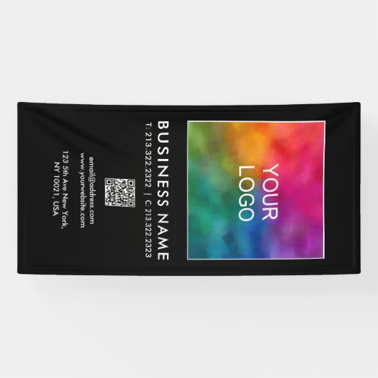 Kundenspezifischer QR-Code Firmenlogo hier Banner (Horizontal)