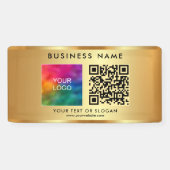 Kundenspezifischer QR-Code Firmenlogo Name Gold In Banner (Horizontal)