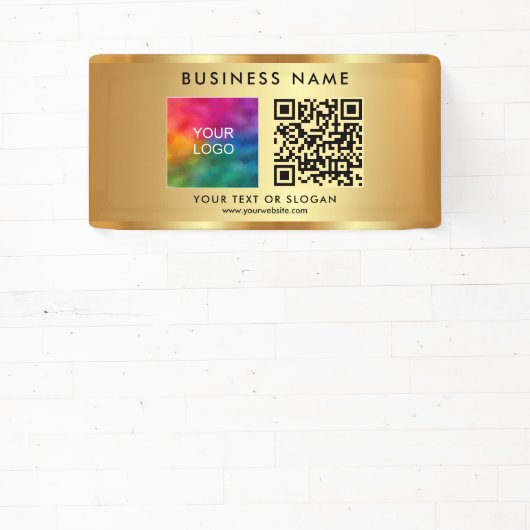 Kundenspezifischer QR-Code Firmenlogo Name Gold In Banner (InSitu)