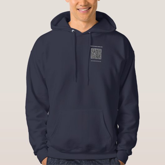 Kundenspezifischer QR-Code Firmenname Info Busines Hoodie (Vorderseite)