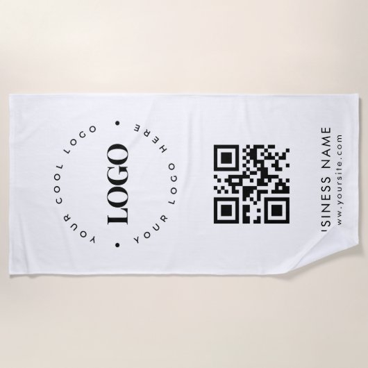 Kundenspezifischer QR-Code für Business-Logos und Strandtuch (Vorderseite)