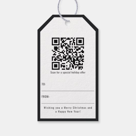 Kundenspezifischer QR-Code für Logos Danke an den Geschenkanhänger (Rückseite)