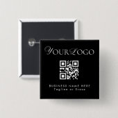 Kundenspezifischer QR-Code für Long Thin Business Button (Vorne & Hinten)
