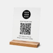 Kundenspezifischer QR-Code für moderne Unternehmen Acrylschild (Winkel)