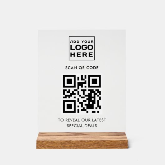 Kundenspezifischer QR-Code für moderne Unternehmen Acrylschild (Vorderseite)