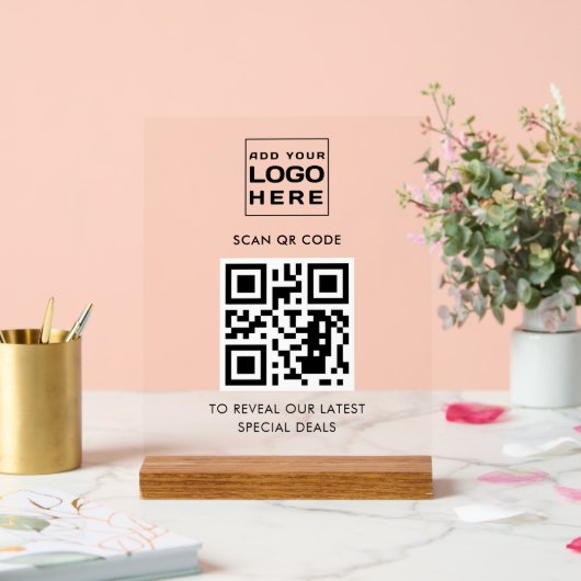 Kundenspezifischer QR-Code für moderne Unternehmen Acrylschild (Hochzeit)