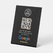 Kundenspezifischer QR-Code Google Review Pedestal Sockelschild (Vorderseite)