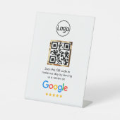 Kundenspezifischer QR-Code Google Review Pedestal Sockelschild (Vorderseite)