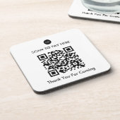Kundenspezifischer QR Code Payment Business Unters Getränkeuntersetzer (Linke Seite)