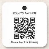 Kundenspezifischer QR Code Payment Business Unters Getränkeuntersetzer (Vorderseite)